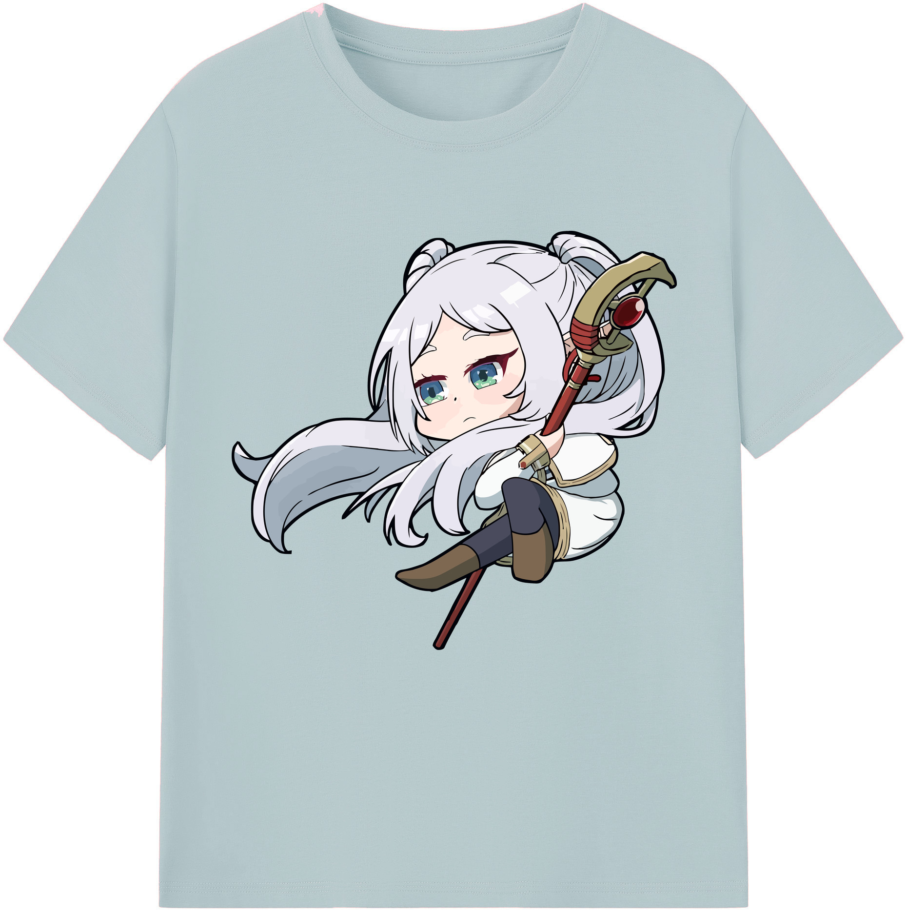 （画像用） 葬送のフリーレン Frieren 綿100％半袖Tシャツ（フロントプリント）
